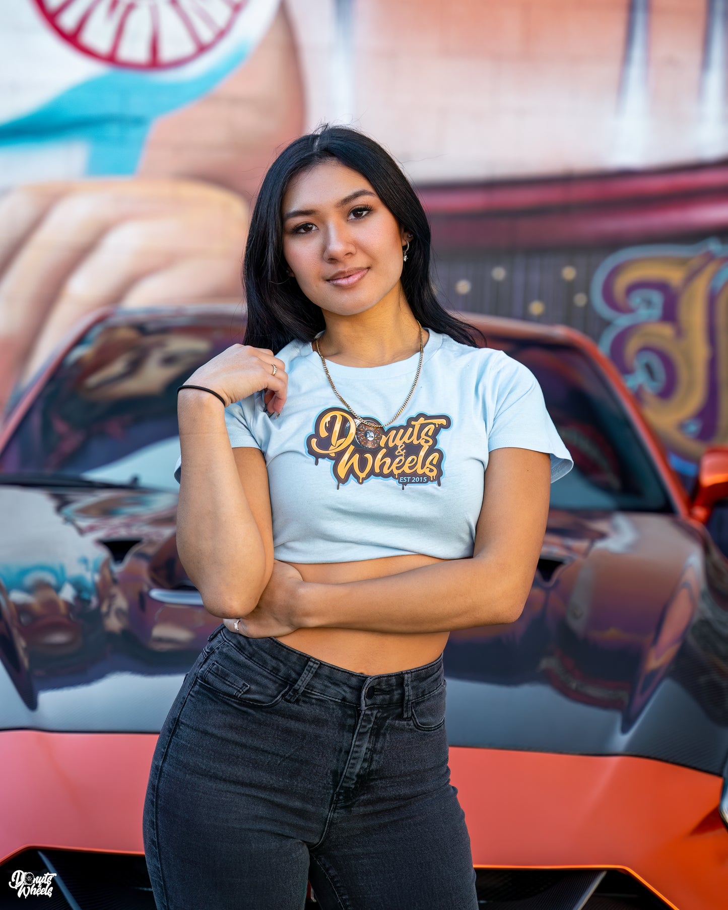 D&W Crop Top  - powder blue
